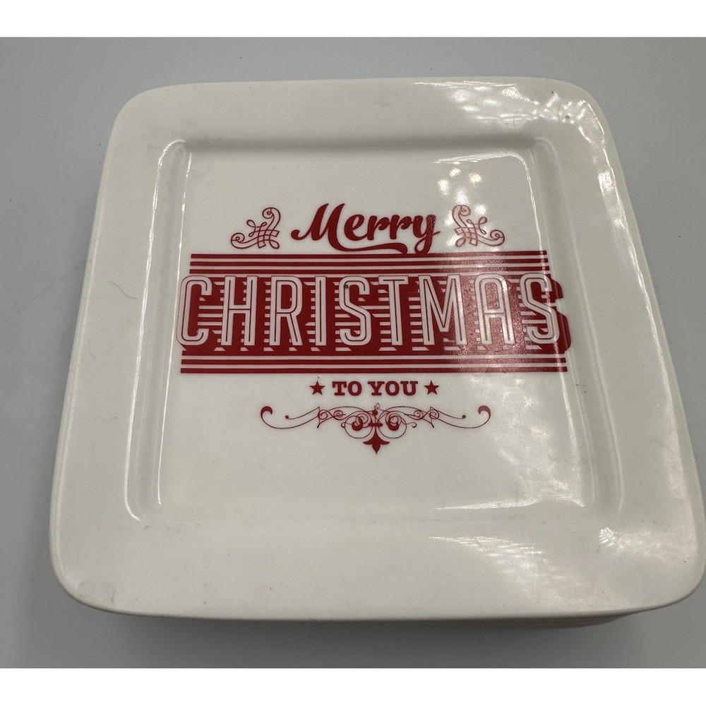 Merry Christmas To You Desert‎ Plates Set of 4 porcelain